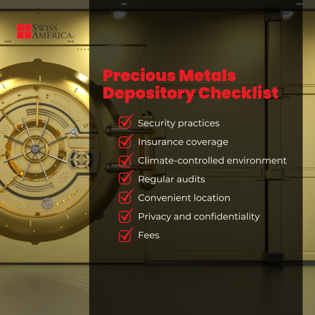 precious metals depository due diligence checklist