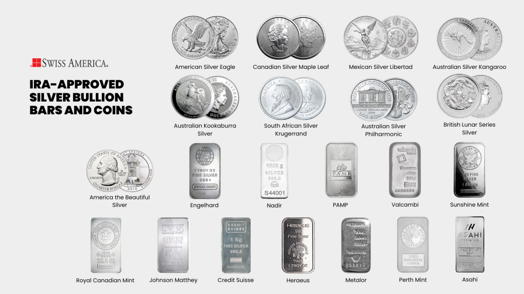 IRA-Approved Silver Bullion Bars and Coins